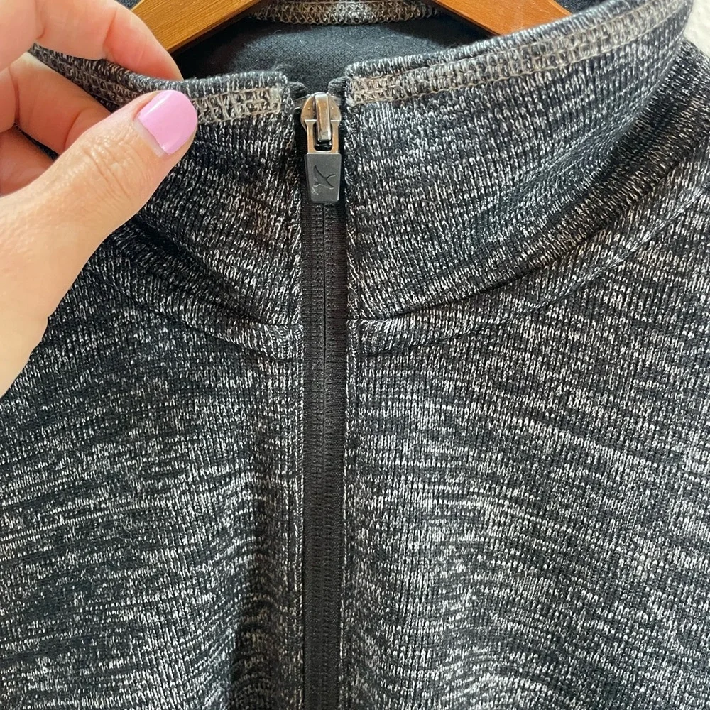 Eddie Bauer Men’s L Zip Neck Pullover Dark Grey Cotton.